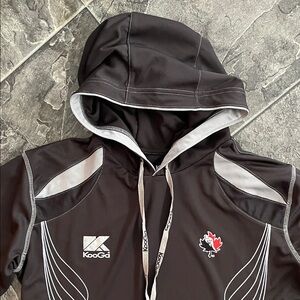 RUGBY CANADA KOOGA Black & Gray Lightweight Hoodie Shirt Sports Fan Athleisure